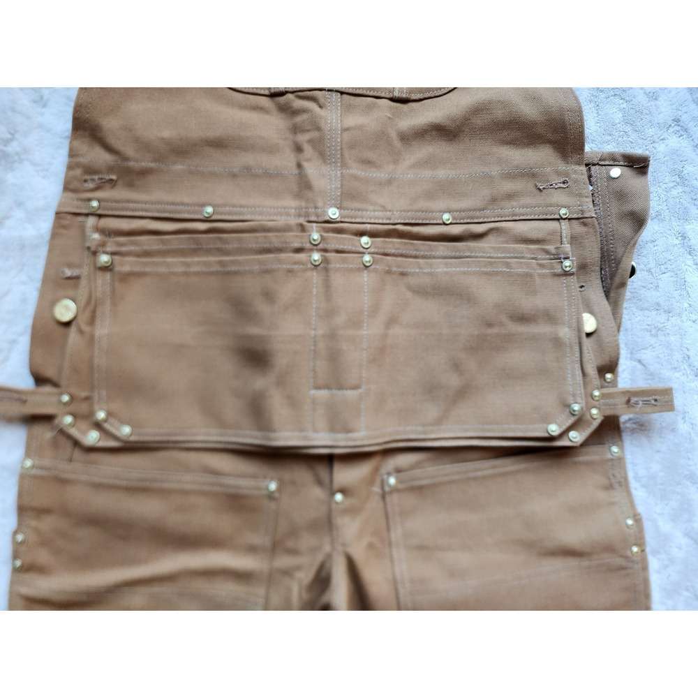 Vintage Carhartt 100 Year Anniversary Brown Duck Carpenter Bib Overalls 32x34 - Picture 5 of 9